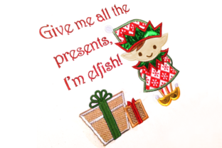 Elfish Christmas Elf Pun Applique