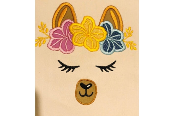 Hawaiian Flower Llama Applique