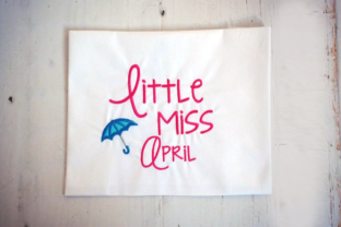 Little Miss April Umbrella Applique