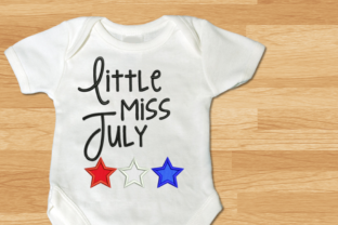 Little Miss July Stars Applique