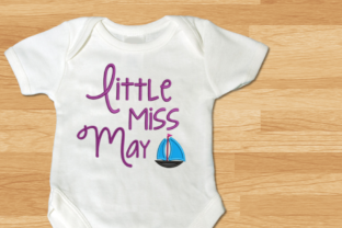 Little Miss May Sailboat Applique