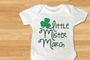 Little Mister March Clover Applique