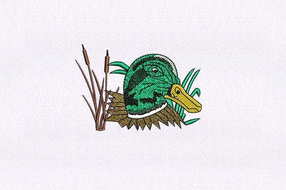 Mallard Duck Face Embroidery Design