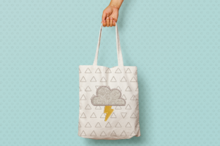 Storm Cloud with Lightning Applique